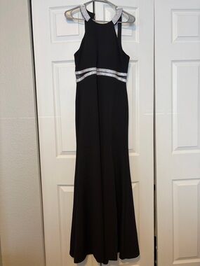 satin halter white dress Pearl Satin Halter Prom Dress with Crystal Neckline – SS051 – Viniodress main image 0